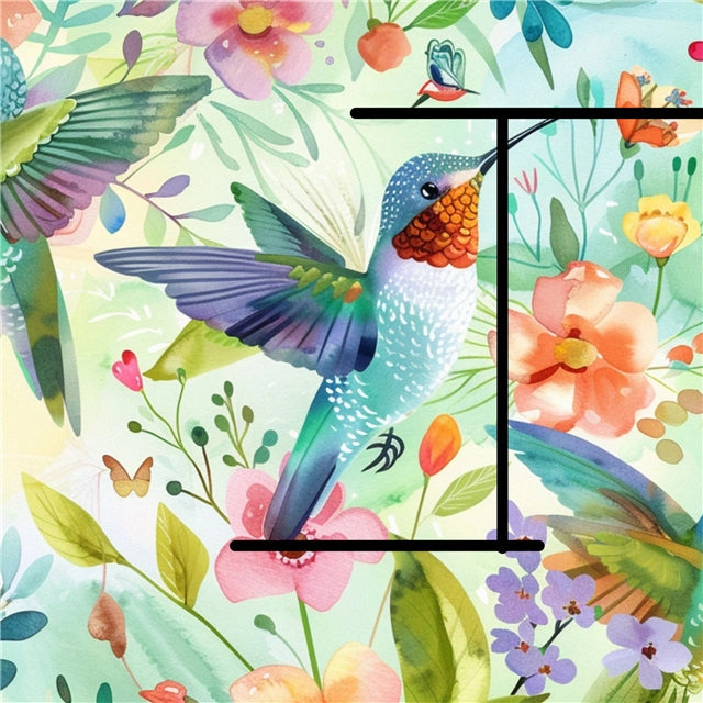 Humming Birds Printed Faux Leather Sheet FeeFiFauxLeather