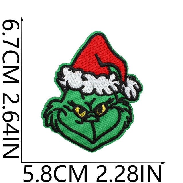 The Grinch Embroidery Patch FeeFiFauxLeather