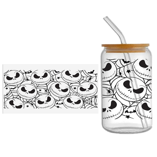 Nightmare Before Christmas UV DTF Glass Can Wrap FeeFiFauxLeather