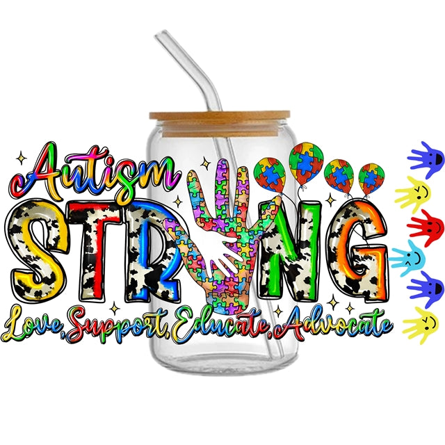 Autism UV DTF Cup Wrap – Easy Cup Wrap for Tumblers & Projects FeeFiFauxLeather
