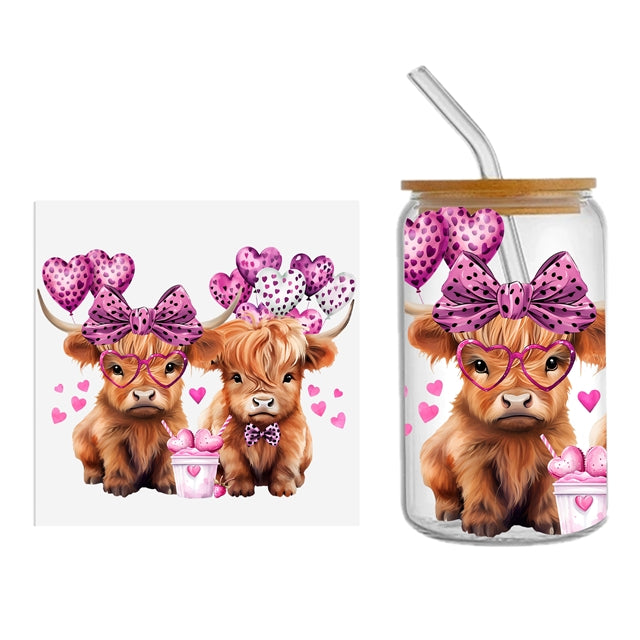 Cow UV DTF Cup Wrap – Decorative Animal Print Wrap for DIY Crafters FeeFiFauxLeather