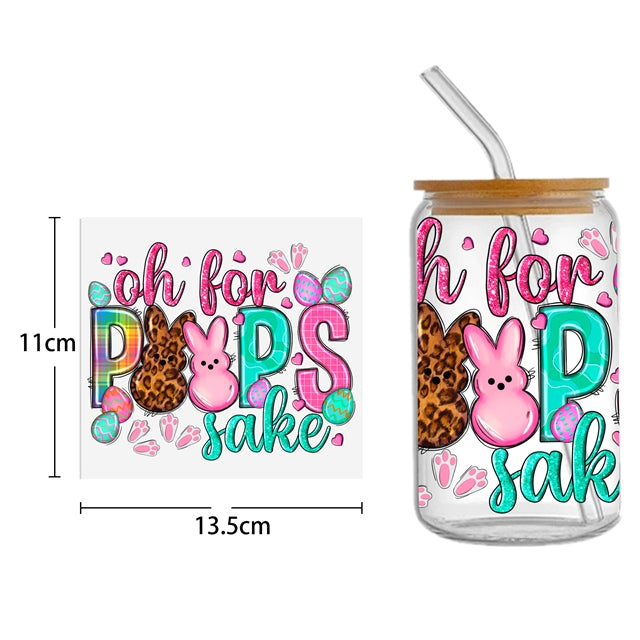 Easter UV DTF Glass Can Wrap FeeFiFauxLeather