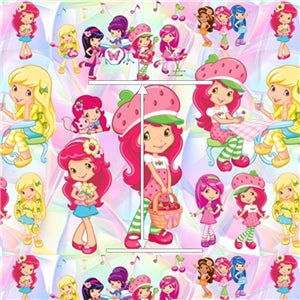 Strawberry Shortcake Printed See Through Sheet  Clear Transparent Sheet FeeFiFauxLeather