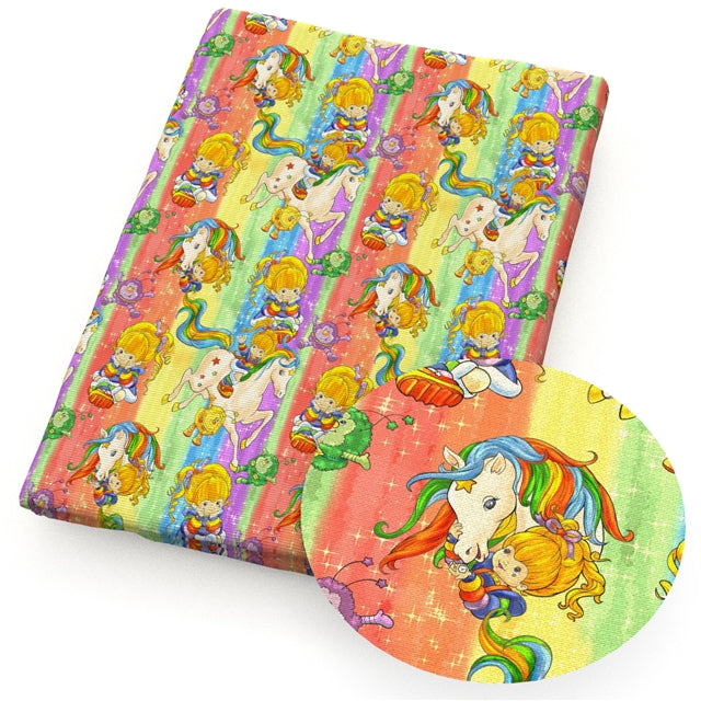 Rainbow Brite Textured Liverpool/ Bullet Fabric FeeFiFauxLeather