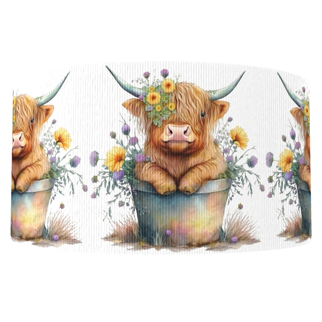 Cows 1 Yard Printed Grosgrain Ribbon FeeFiFauxLeather