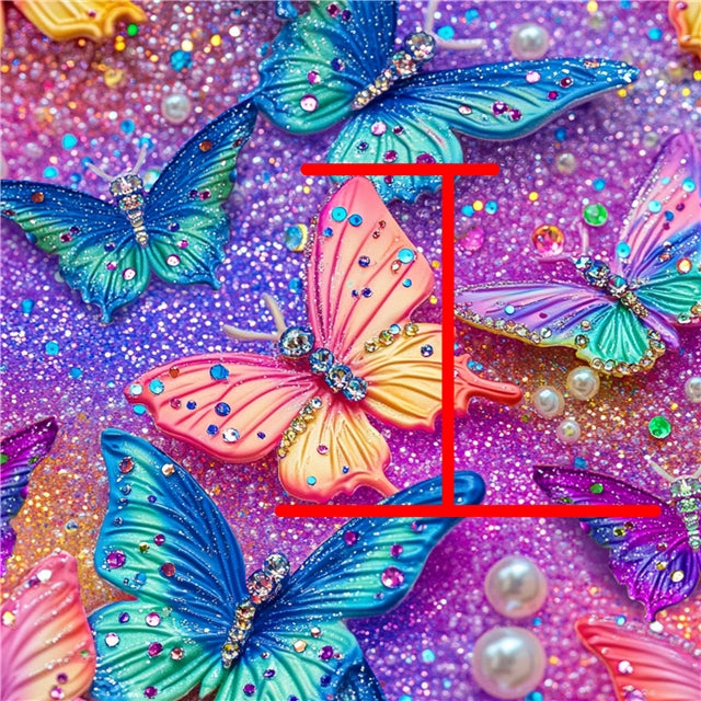Butterflies Textured Liverpool/ Bullet Fabric FeeFiFauxLeather