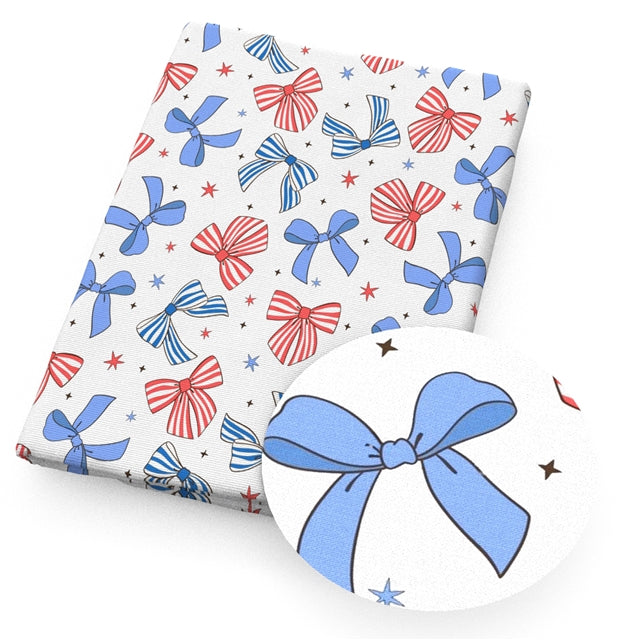 Red, White and Blue July 4th Textured Liverpool/ Bullet Fabric FeeFiFauxLeather