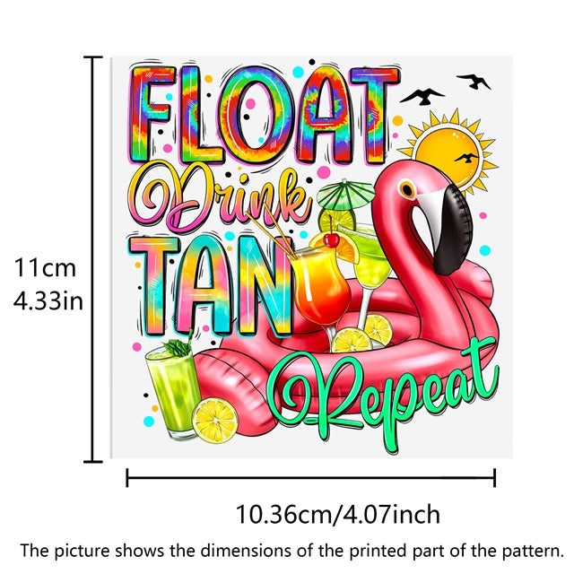 Flamingo Beach UV DTF Glass Can Wrap FeeFiFauxLeather