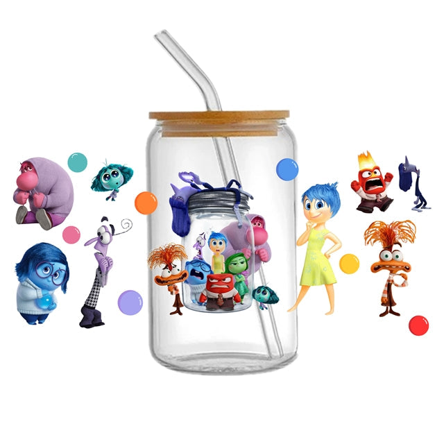 Inside Out Movie UV DTF Glass Can Wrap FeeFiFauxLeather