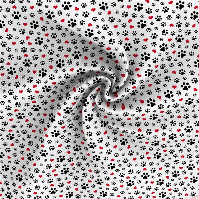 Paw Print Printed Fabric FeeFiFauxLeather