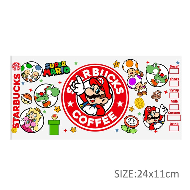 Super Mario UV DTF Glass Can Wrap FeeFiFauxLeather