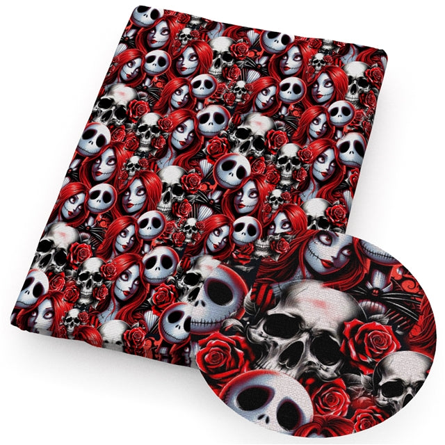 Nightmare Before Christmas Textured Liverpool/ Bullet Fabric FeeFiFauxLeather