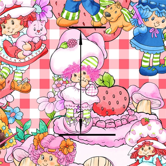 Strawberry Shortcake Smooth Printed Faux Leather Sheet FeeFiFauxLeather