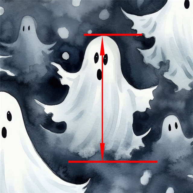 Halloween Ghost Printed Textured Liverpool/ Bullet Fabric FeeFiFauxLeather