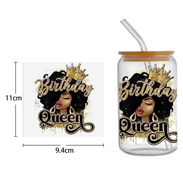 Peek A Boo Princess UV DTF Glass Can Wrap FeeFiFauxLeather