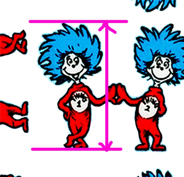 Dr Seuss Printed See Through Vinyl , Clear, Transparent Vinyl Sheet FeeFiFauxLeather