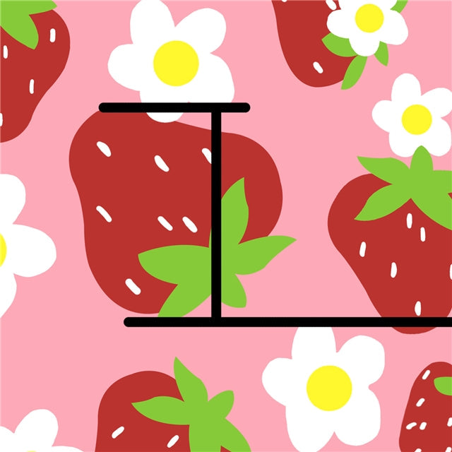 Strawberries and Daisies Smooth Printed Faux Leather Sheet FeeFiFauxLeather