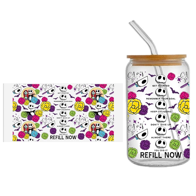 Nightmare Before Christmas UV DTF Cup Wrap – Easy Cup Wrap for Tumblers & Projects FeeFiFauxLeather