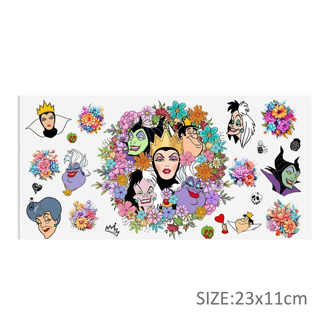 Villains UV DTF Cup Wrap – Cartoon Cup Wrap Design for Tumblers FeeFiFauxLeather