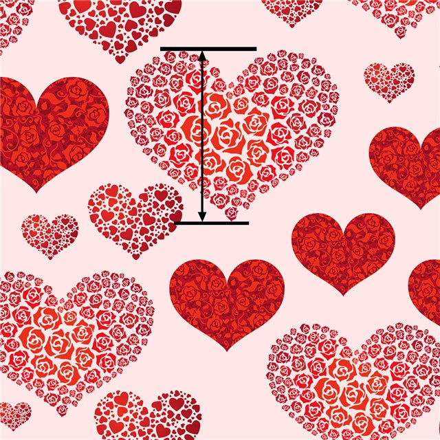 Valentine Hearts Printed Fabric FeeFiFauxLeather