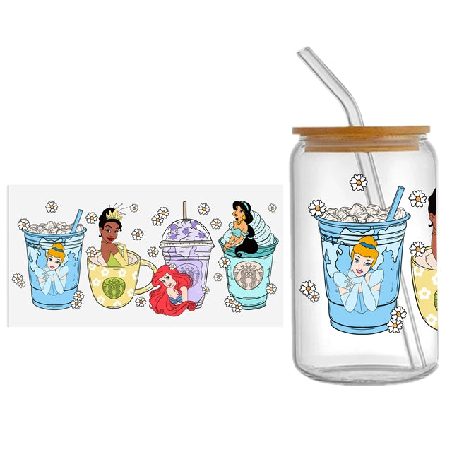 Princesses UV DTF Glass Can Wrap FeeFiFauxLeather