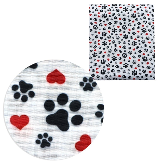 Paw Print Printed Fabric FeeFiFauxLeather