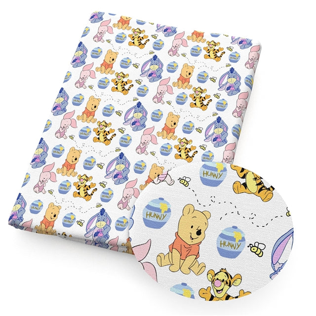 Pooh Bear Printed Fabric FeeFiFauxLeather