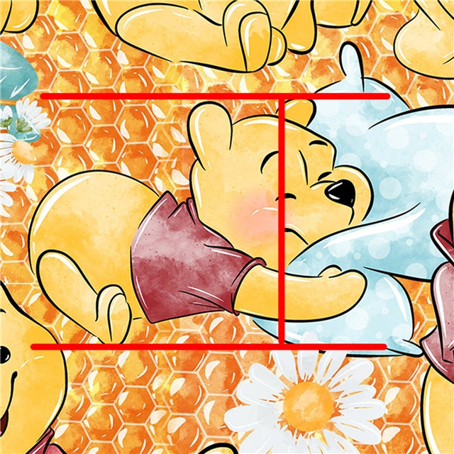 Winnie The Pooh Daisies Textured Liverpool/ Bullet Fabric FeeFiFauxLeather