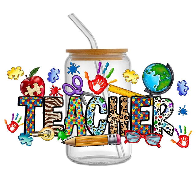 Autism UV DTF Cup Wrap – Awareness Tumbler Wrap for DIY Drinkware FeeFiFauxLeather