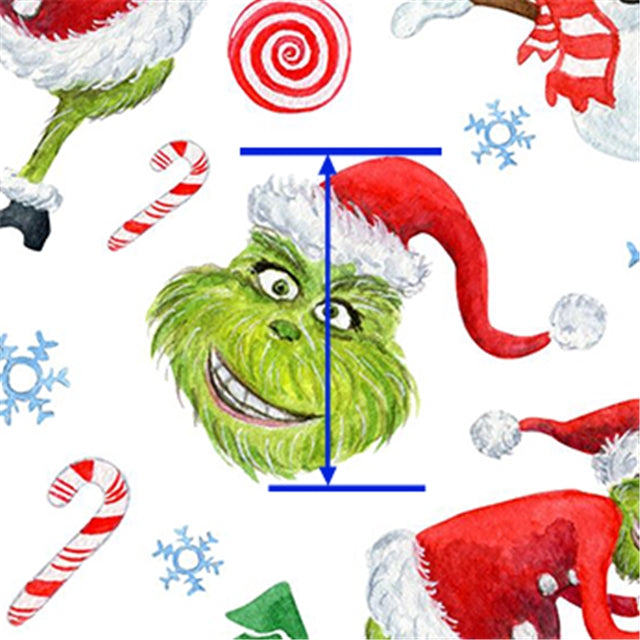 The Grinch Christmas Printed Fabric FeeFiFauxLeather