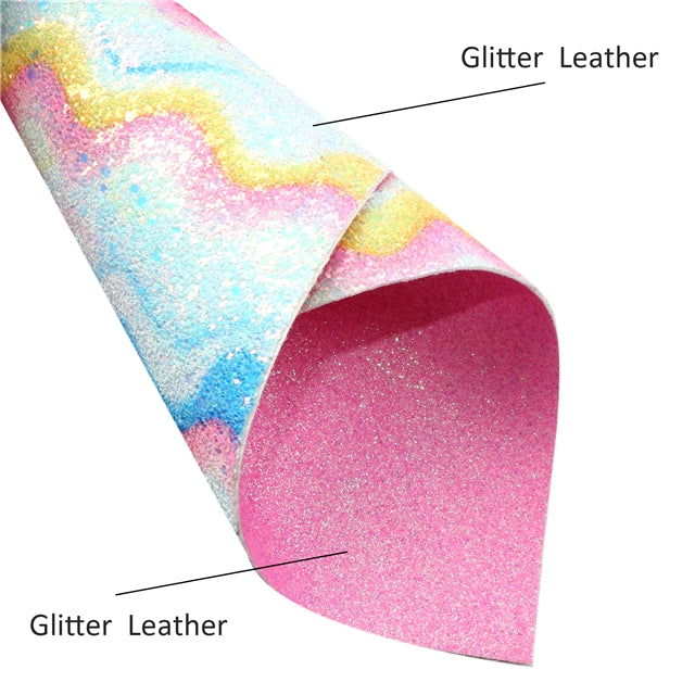 Colorful Glitter Double Pattern Faux Leather Sheet FeeFiFauxLeather