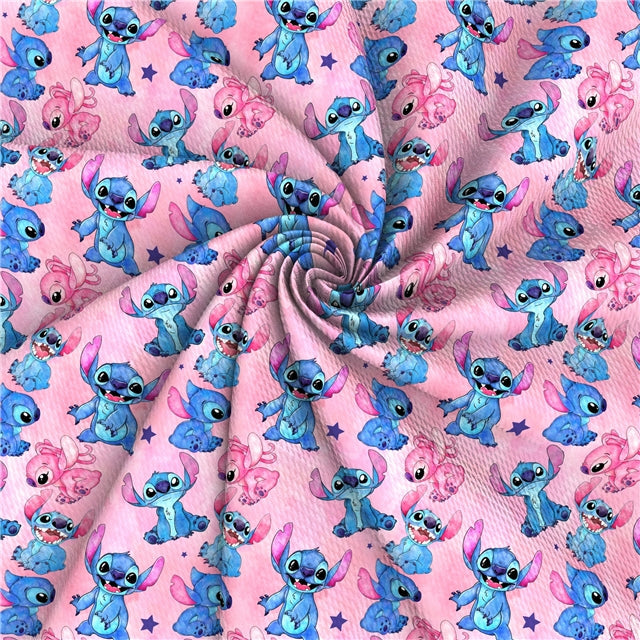 Blue Alien Printed Fabric FeeFiFauxLeather