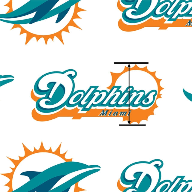 Dolphins Football Printed Fabric FeeFiFauxLeather