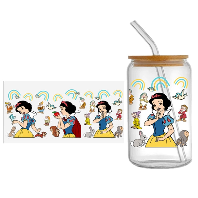 Princess Snow White UV DTF Glass Can Wrap FeeFiFauxLeather