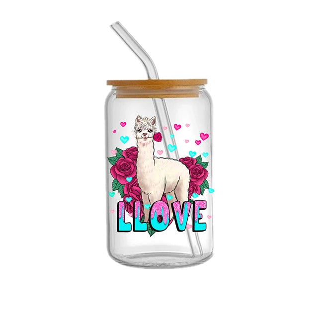 Cow Llama  and Cat UV DTF Glass Can Wrap FeeFiFauxLeather