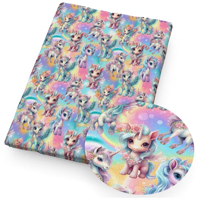 Unicorns Print Bullet Fabric FeeFiFauxLeather