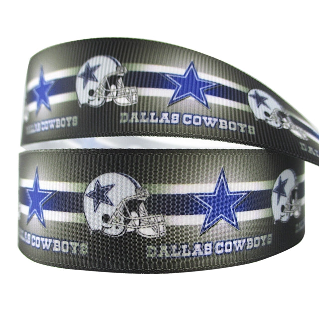 Cowboys Football 1 Yard Printed Grosgrain Ribbon 1 inch wide