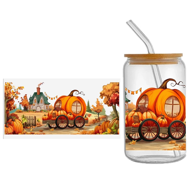 Fall UV DTF Cup Wrap – Harvest Season Wrap Design for DIY Drinkware 🍂🎃 FeeFiFauxLeather