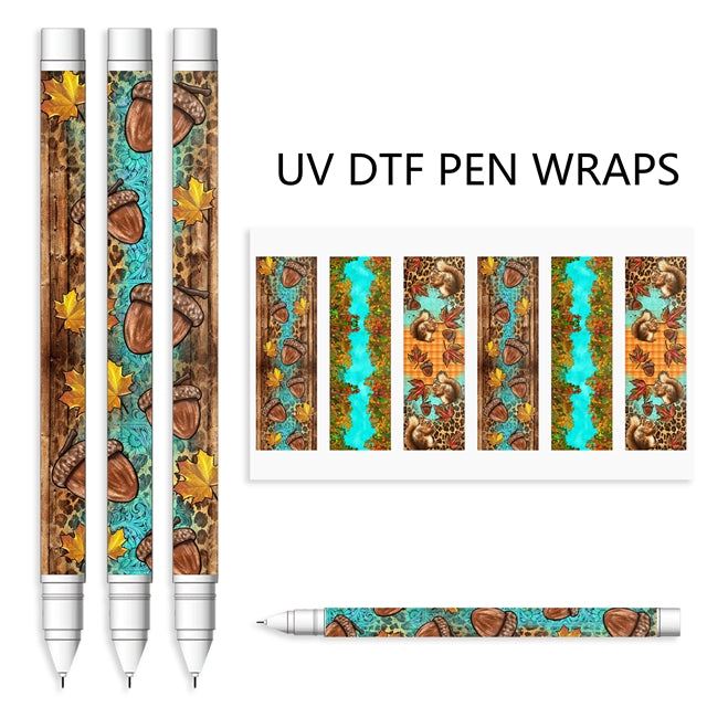 Autum Pumpkin Pen Wrap UV DTF  Wrap FeeFiFauxLeather