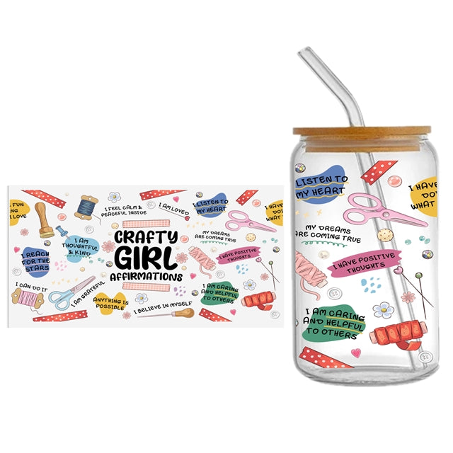 Crafty Girl UV DTF Glass Can Wrap FeeFiFauxLeather