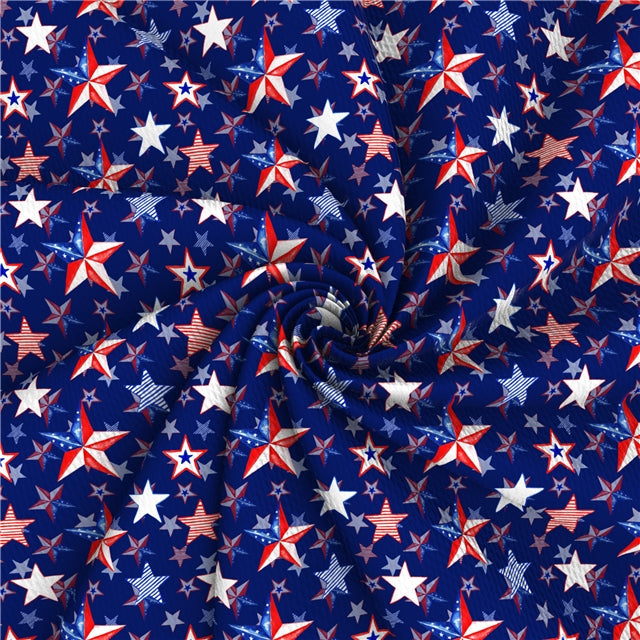 Red White and Blue July 4th Printed Fabric FeeFiFauxLeather
