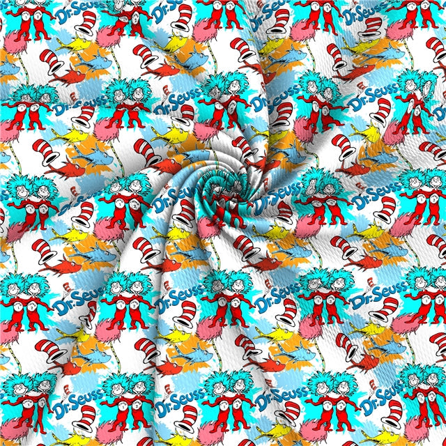 The Cat In The Hat  Printed Fabric FeeFiFauxLeather