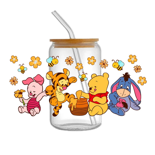 Honey Bear UV DTF Glass Can Wrap FeeFiFauxLeather