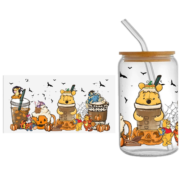 Honey Bear UV DTF Glass Can Wrap FeeFiFauxLeather