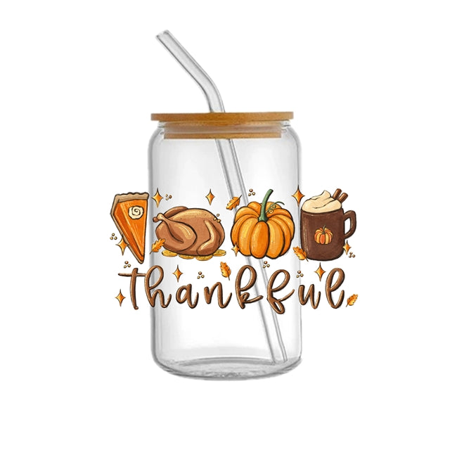 Fall Thanksgiving UV DTF Cup Wrap – Easy Cup Wrap for Tumblers & Projects FeeFiFauxLeather