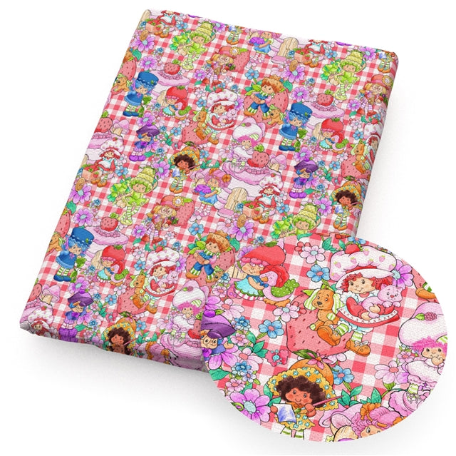 Strawberry Shortcake Textured Liverpool/ Bullet Fabric FeeFiFauxLeather