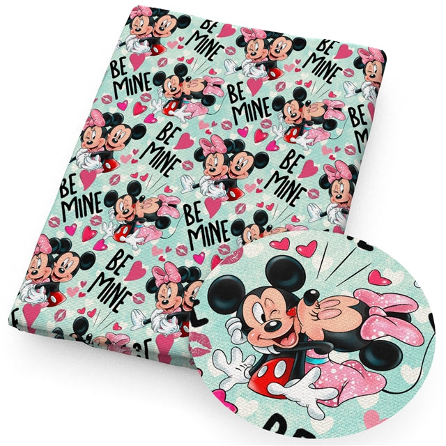 Mouse Valentine Printed Fabric FeeFiFauxLeather