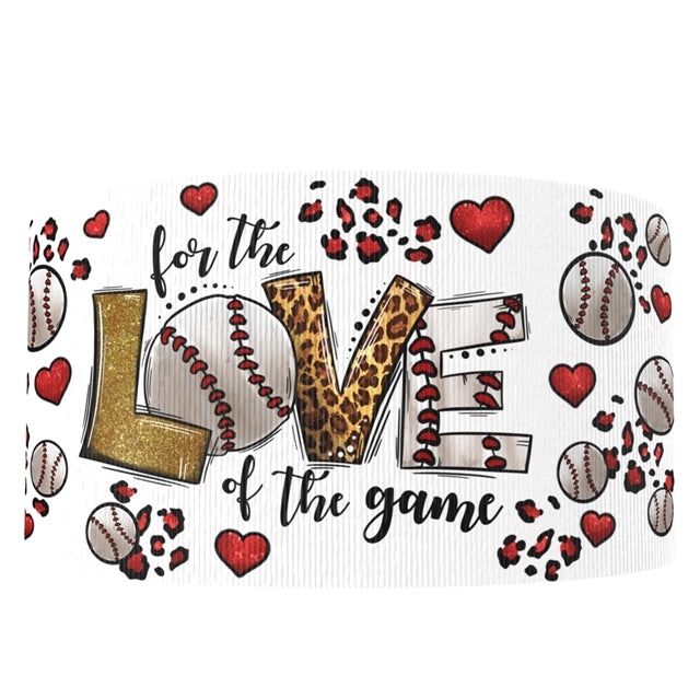 Baseball 1 Yard Printed Grosgrain Ribbon FeeFiFauxLeather