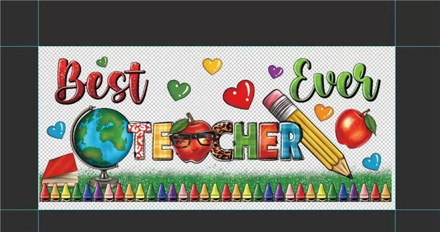 Teacher UV DTF Cup Wrap – Easy Cup Wrap for Tumblers & Projects FeeFiFauxLeather