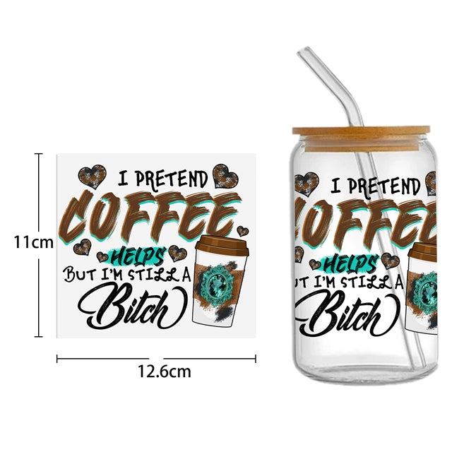 But Coffee First UV DTF Cup Wrap – Coffee Theme Cup Wrap Design for Tumblers & Cups FeeFiFauxLeather